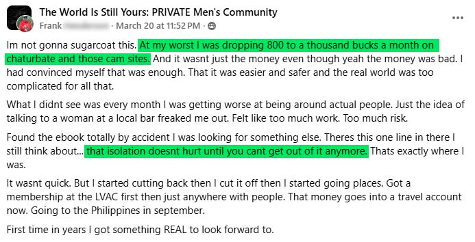 Frank's story — from isolation to real plans